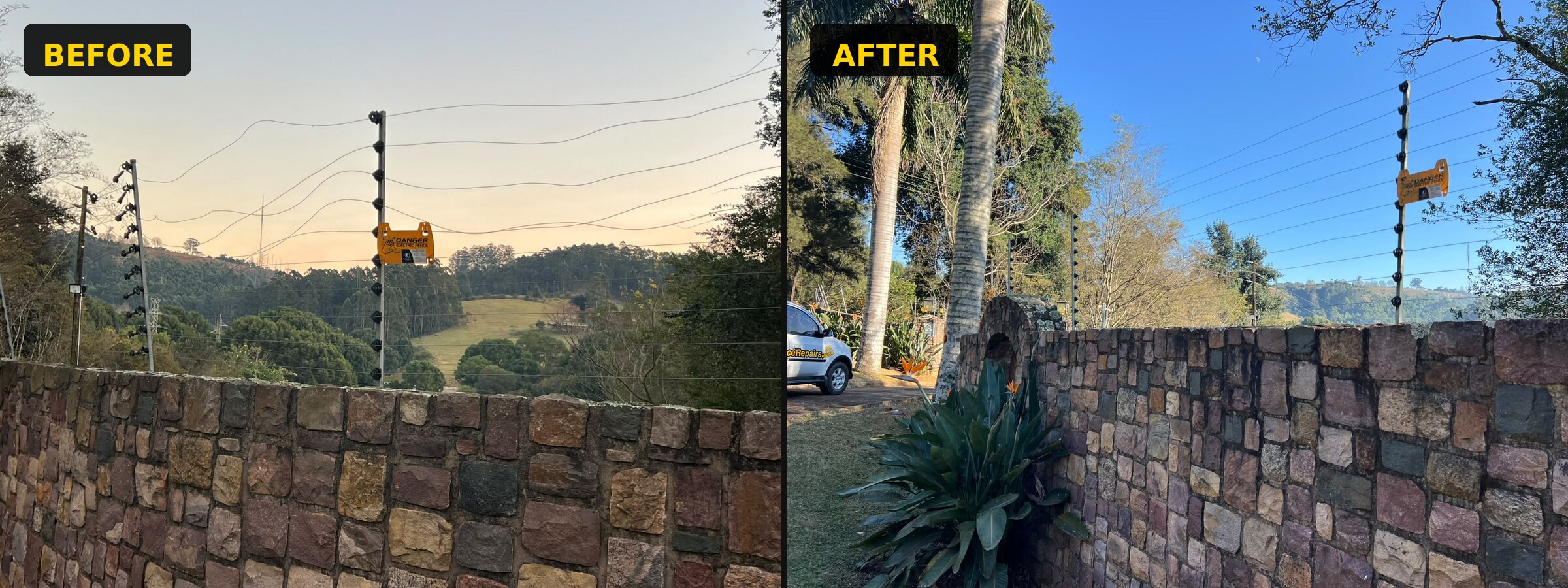 electric fence before after